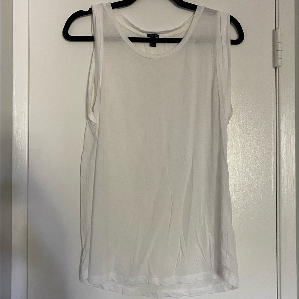 J. CREW White Sleeveless Prima Top - Size Medium